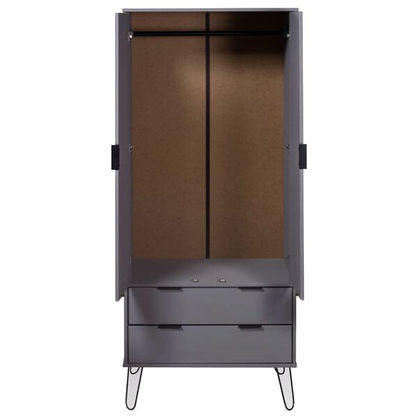 vidaXL Гардеробна шафа "New York Range" Сірий Масив сосни