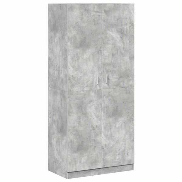 800634 vidaXL Wardrobe Concrete Grey 90x52x200 cm Chipboard