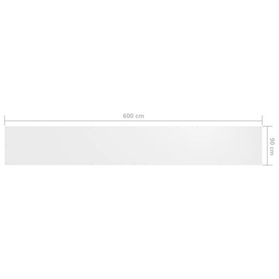 vidaXL Балконна Ширма Білий 90x600 см Тканина Оксфорд