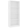 vidaXL 4-Ярусна книжкова шафа Білий 60x24x142 см ДСП