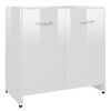 802576 vidaXL Bathroom Cabinet High Gloss White 60x33x61 cm Chipboard