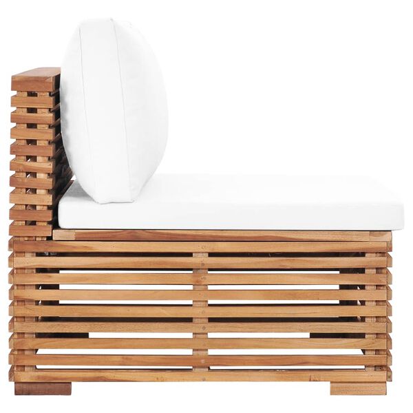 vidaXL Садовий середній диван з подушками Кремовий Масив тика