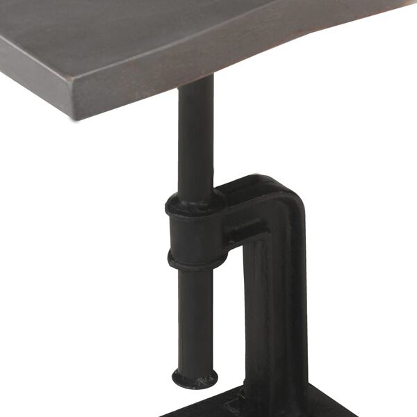 vidaXL Приставний столик Сірий 45x35x48 см Масив акації і чавун