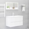 804577 vidaXL Bathroom Mirror High Gloss White 80x10,5x37 cm Chipboard