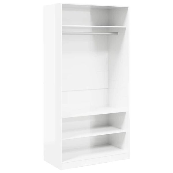 800231 vidaXL Wardrobe High Gloss White 100x50x200 cm Chipboard