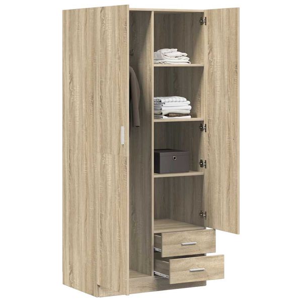 800642 vidaXL Wardrobe Sonoma Oak 80x52x180 cm Chipboard