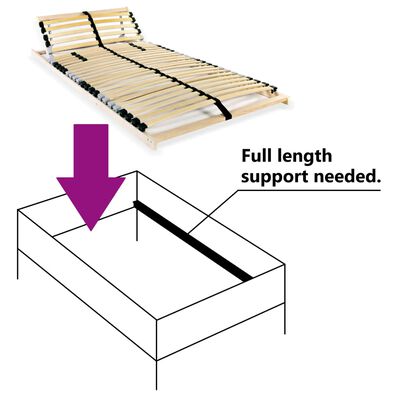 vidaXL Ламельна основа ліжка 28 ламелей 7 зон 90x200 см