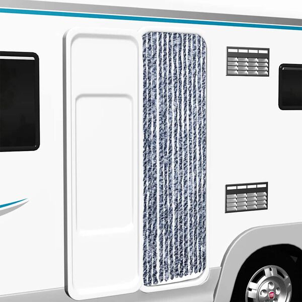 vidaXL Завіса від Комах Синій, Білий і Сріблястий 56x185 см Синель