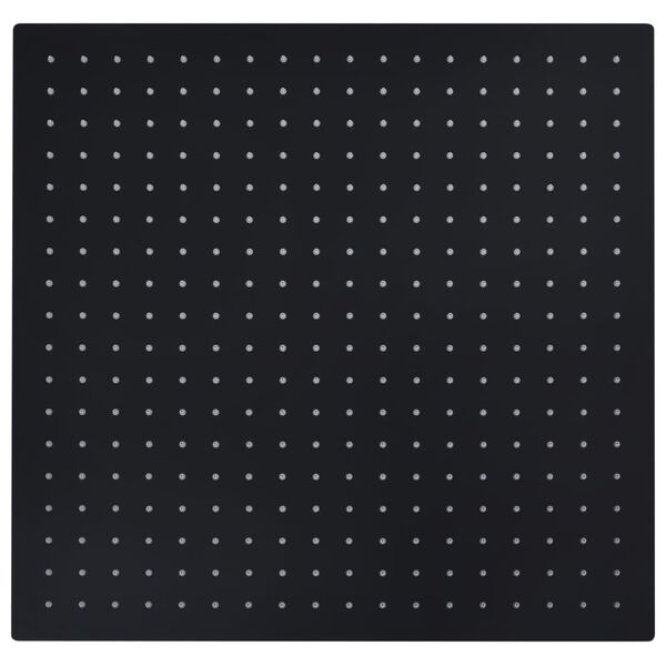 vidaXL Лійка для верхнього душу Квадратна Чорний 50х50 см Нержавійка