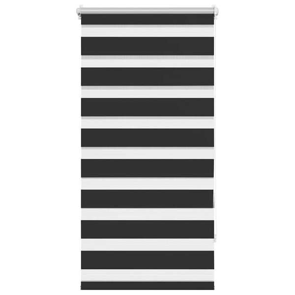 vidaXL Смугаста Рулонна Штора Чорний 80х150 см