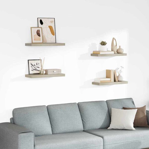 vidaXL Настінні Полиці з Прихованим Кріпленням 4 шт 60x23,5x3,8 см МДФ