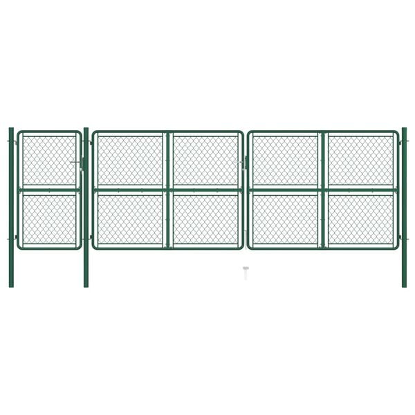 vidaXL Садові Ворота Зелений 150x495 см Сталь