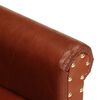 vidaXL Напівкругле крісло Коричневий Натуральна шкіра