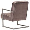 321857 vidaXL Cantilever Sofa Chair Distressed Brown Real Leather