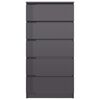 801417 vidaXL Drawer Sideboard High Gloss Grey 60x35x121 cm Chipboard