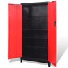 vidaXL Шафа для інструментів 2 дверцят Чорний/червоний 90x40x180см Сталь