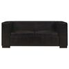 vidaXL Двомісний диван Чорний Натуральна шкіра