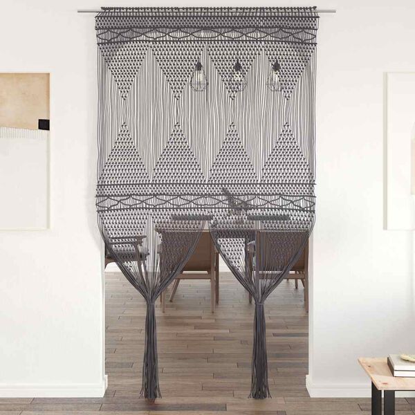 vidaXL Штора Макраме Антрацит 140х240 см Бавовна