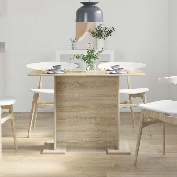 800246 vidaXL Dining Table Sonoma Oak 110x60x75 cm Chipboard