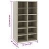 800399 vidaXL Shoe Rack Sonoma Oak 54x34x100 cm Chipboard