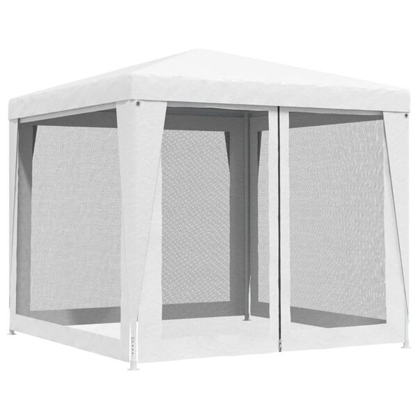 48521 vidaXL Party Tent with 4 Mesh Sidewalls 2,5x2,5 m White