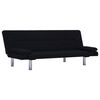 vidaXL Диван-ліжко з двома подушками Чорний Поліестер