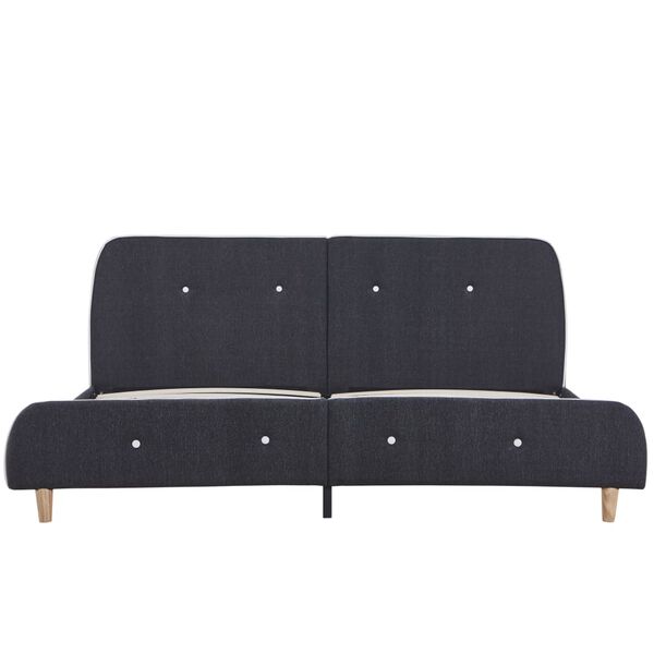 vidaXL Каркас ліжка Темно-сірий 160x200 см Тканина