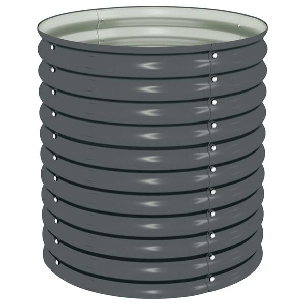 vidaXL Піднесена Клумба Сірий 80x80x81 см Оцинкована Сталь