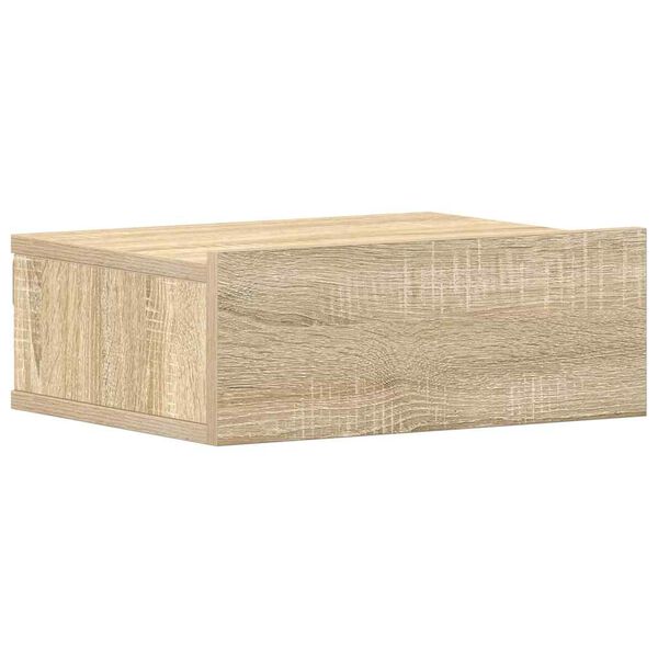 800312 vidaXL Floating Nightstand Sonoma Oak 40x30x15 cm Chipboard