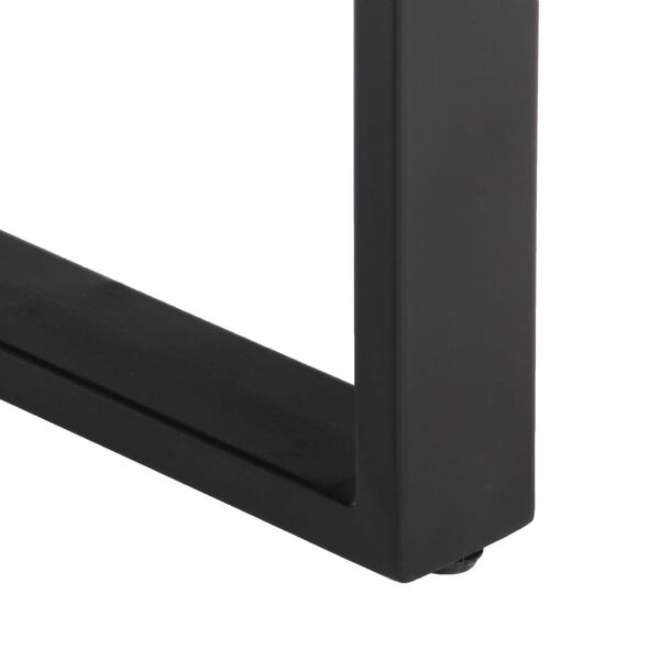 vidaXL Лавка Чорний і Коричневий 120 см Натуральна Козяча Шкіра