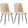 vidaXL Обідні стільці 2 шт Кремовий Штучна шкіра