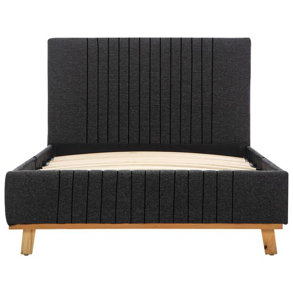 vidaXL Каркас ліжка Темно-сірий 90x200 см Тканина