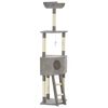 170711 vidaXL Cat Tree with Sisal Scratching Post Grey 180 cm