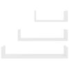 800198 vidaXL Wall Display Shelf 3 pcs White Chipboard