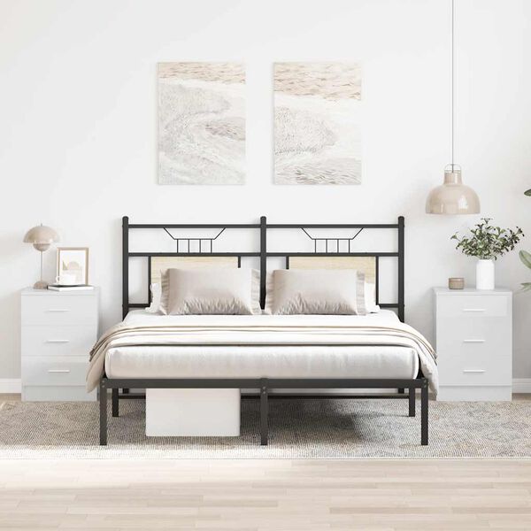 vidaXL Приліжкові тумби 2 шт. Глянцевий білий 38x35x56 см ДСП