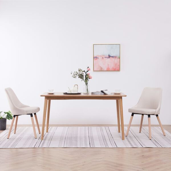 vidaXL Обідні стільці 2 шт Кремовий Тканина