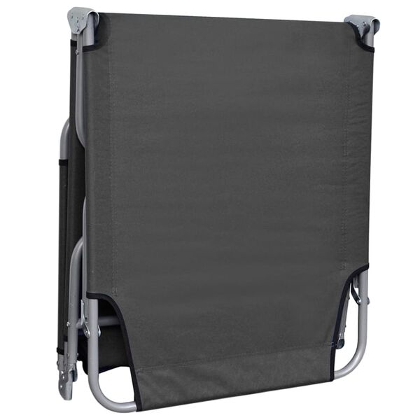 vidaXL Розкладний Шезлонг з Регульованою Спинкою Сірий