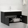804657 vidaXL Sink Cabinet Black 80x38,5x46 cm Chipboard