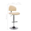vidaXL Барні Стільці 2 шт Кремовий Штучна Шкіра