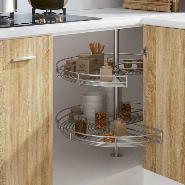 vidaXL 2-Рівневий Кухонний Дротяний Кошик 270 Градусів 71x71x80 см