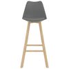 vidaXL Барні Стільці 2 шт Сірий Поліпропілен і Масив Бука