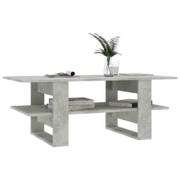 800544 vidaXL Coffee Table Concrete Grey 110x55x42 cm Chipboard