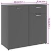 801834 vidaXL Sideboard Grey 80x36x75 cm Chipboard