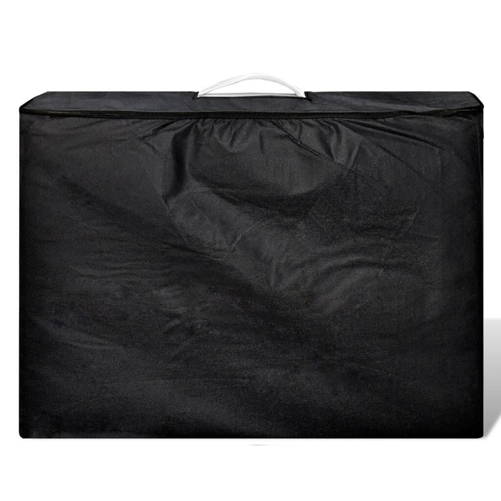 vidaXL Розкладний масажний стіл 2-х зонний Кремово-білий Дерев'яний каркас