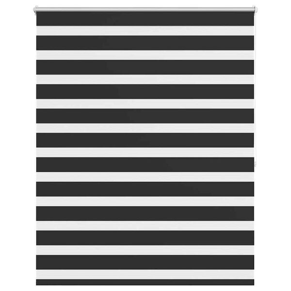 vidaXL Смугаста Рулонна Штора Чорний 140х175 см
