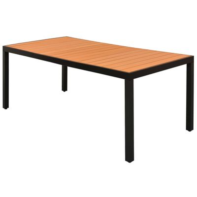 vidaXL Cадовий стіл Коричневий 185x90x74 см Алюміній і ДПК