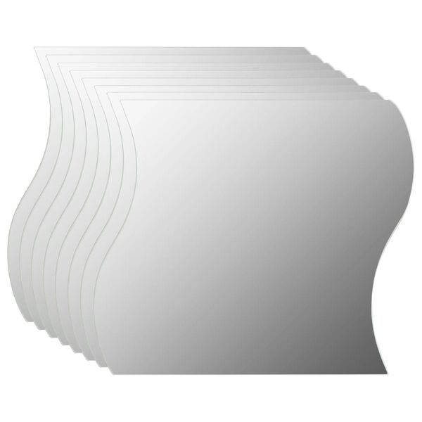 vidaXL Настінні Дзеркала 8 шт Хвиля 20x20 см Скло