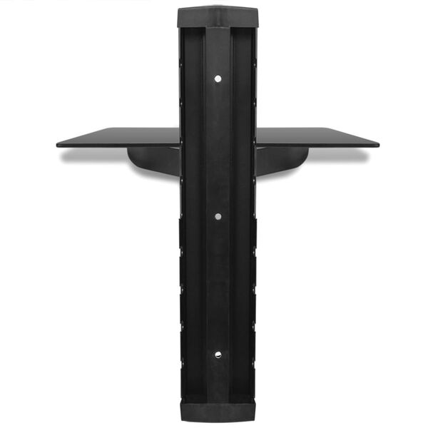 vidaXL 1-рівнева настінна полиця для DVD Чорний Скло