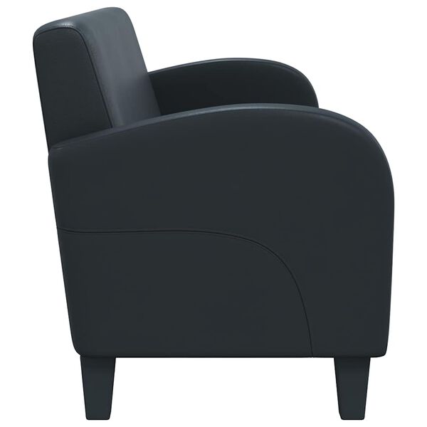 vidaXL Диван 3-місний Чорний Штучна шкіра