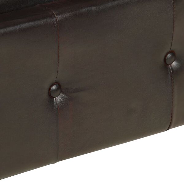 vidaXL Диван Честерфілд 2-місний Коричневий Натуральна шкіра